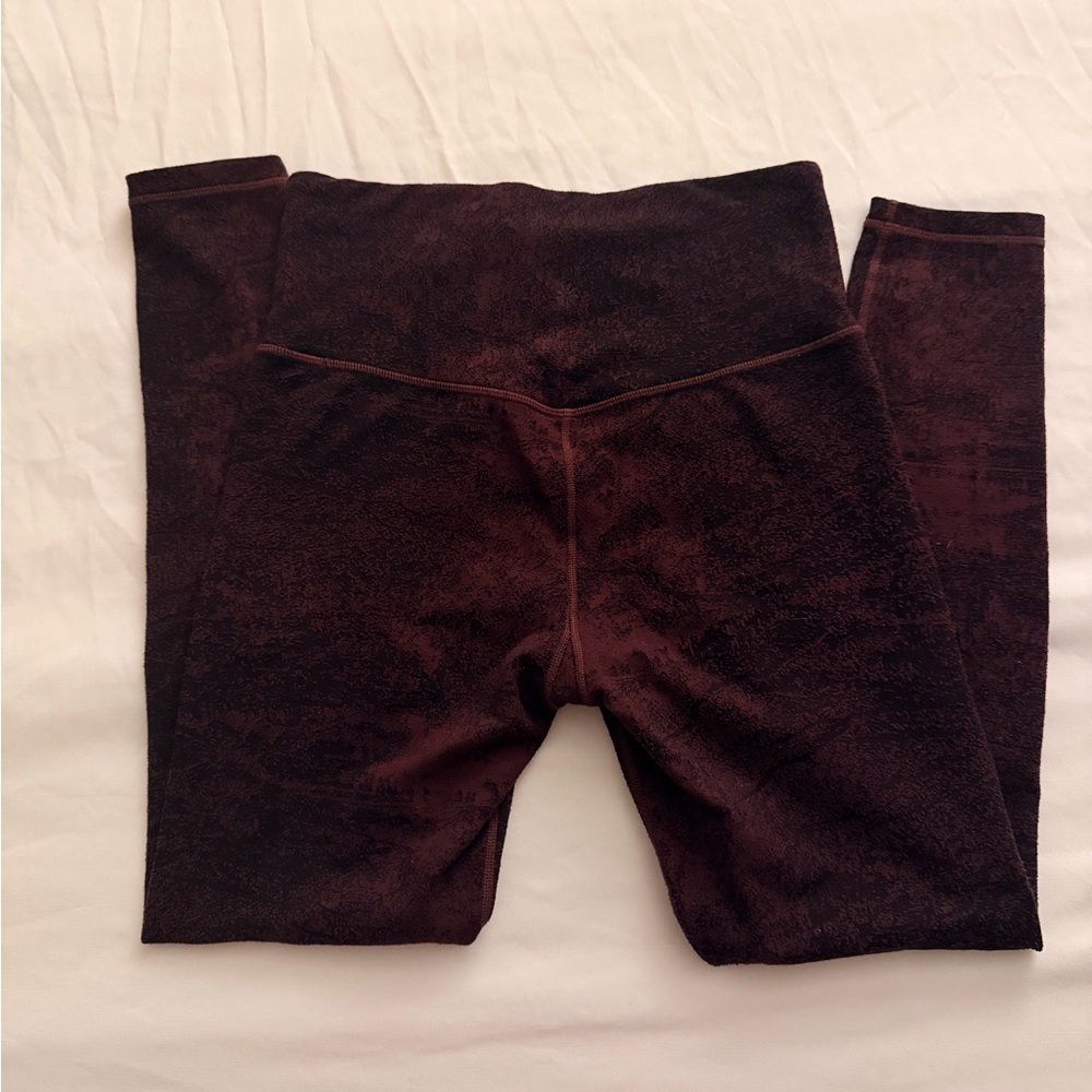 Athleta Elation Glades 7/8 Tights Maroon Patterned Leggings - Picture 6 of 7